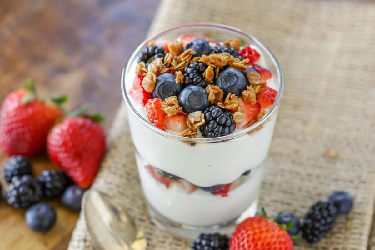 Fruit and Yogurt Parfait kids birthday breakfast ideas