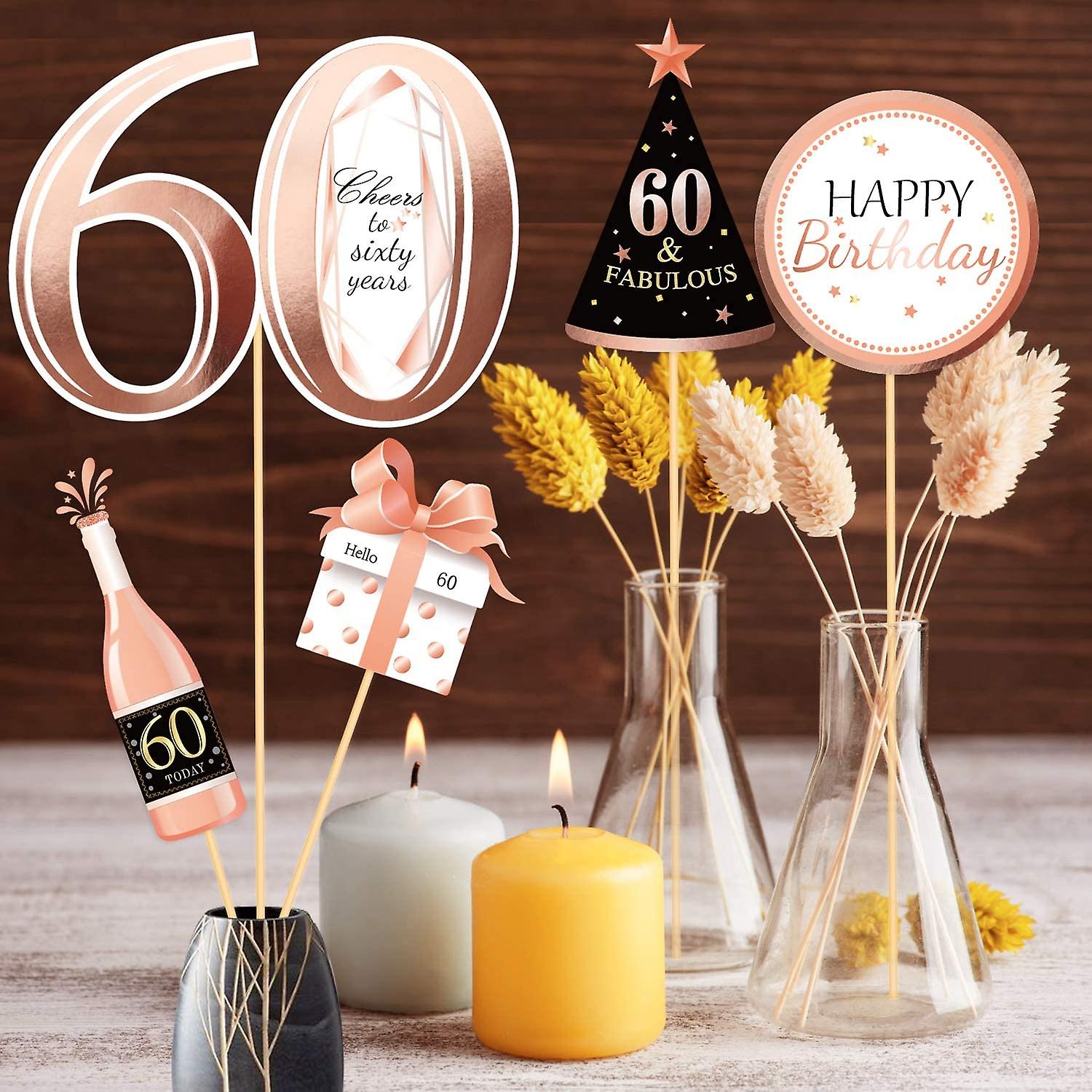 DIY 60th Birthday Centerpieces